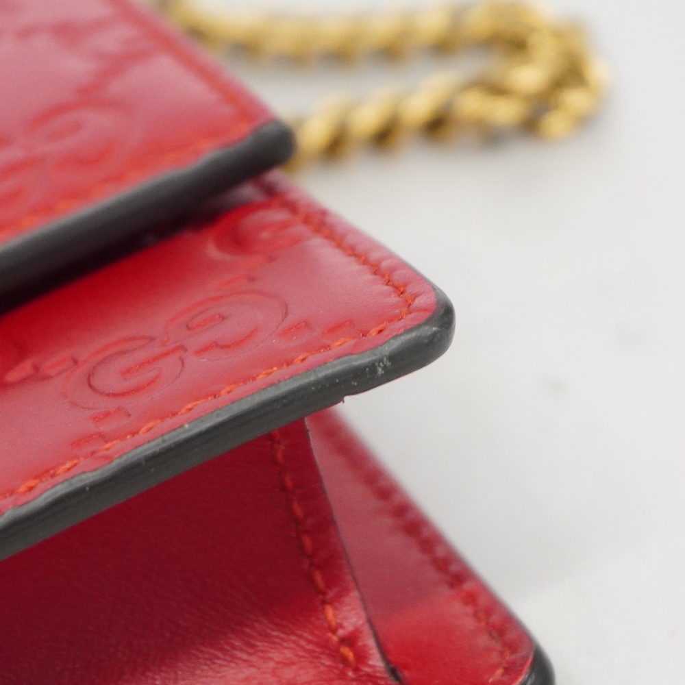Auth Gucci Guccissima cherry mini chain shoulder 481291 Women's Leather Shoul... - Picture 6 of 8